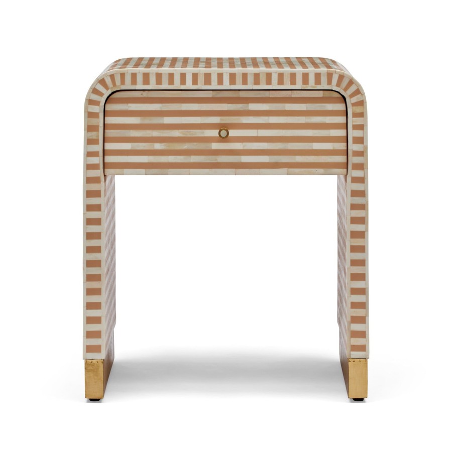 Furniture Horgans Bedsides | Amo Bone Inlay Bedside Almond