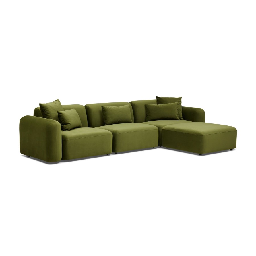 Furniture Horgans Sofas | Pascal Modular Sofa Olive 3 Seat Right Chaise